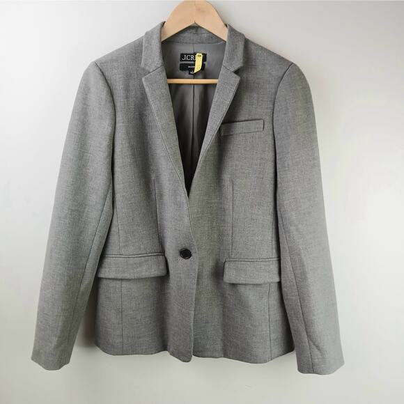 J.Crew SZ 6 2 PC Regent Blazer & Matching SZ 6 Cameron High Rise Pants In Gray - Picture 3 of 8